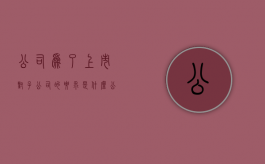 公司为了上市对子公司的要求是什么（公司上市子公司股东受益吗）