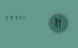 什么是BOT