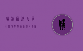 债务担保人有什么责任（债务担保人承担的责任）