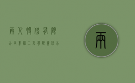 两人股份有限公司章程（二人有限责任公司章程范本）