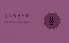 公司股东如何分配财产（公司股东怎么分配）