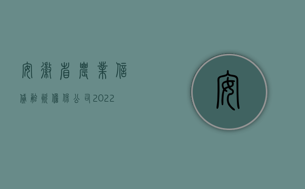 安徽省农业信贷融资担保公司（2022农业企业贷款担保业务的流程）