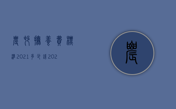 农村抚养费标准2021多少钱（2022农村抚养费最高标准是多少）