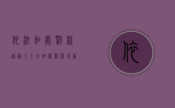 依法加处罚款超过三十日（加处罚款或者滞纳金超过30天）