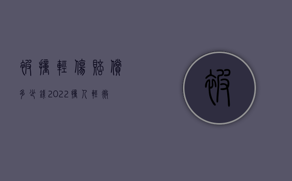 被撞轻伤赔偿多少钱（2022撞人轻微伤赔偿多少钱）