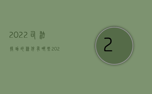 2022司法援助的条件有哪些（2022司法援助的条件）