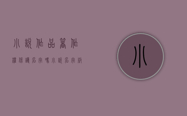 小说作品著作权保护名字吗？（小说名字版权）