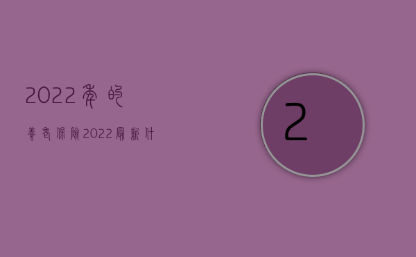 2022年的养老保险（2022最新什么叫个人养老金）