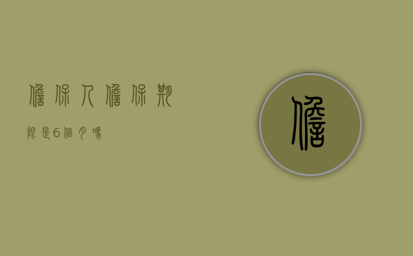 担保人担保期限是6个月吗