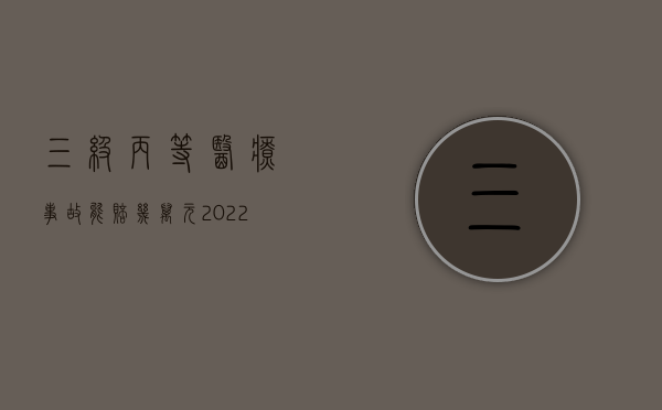 三级丙等医疗事故能赔几万元（2022医疗事故甲级如何赔偿）