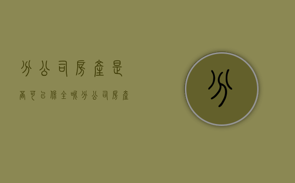 分公司房产是否可以保全呢（分公司房产是否可以保全抵押）