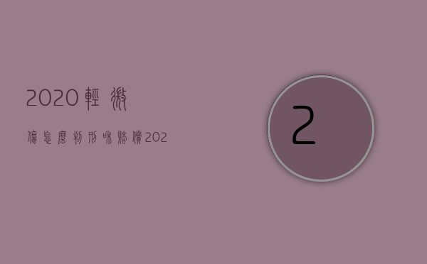 2020轻微伤怎么判刑和赔偿（2022重伤害量刑最新标准是怎样的）