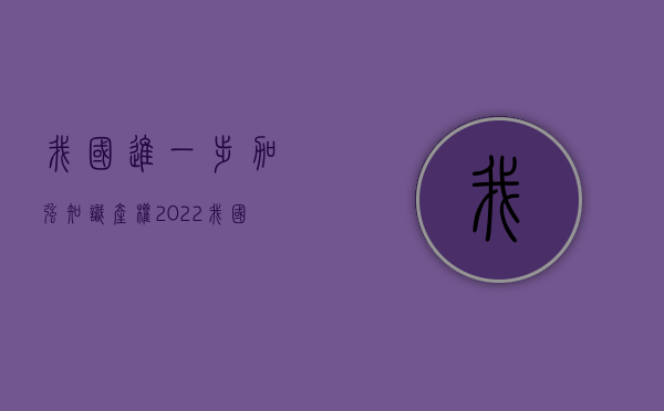 我国进一步加强知识产权（2022我国将加强知识产权保护运用与建设）