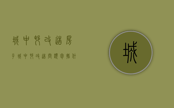 城中村改造房子（城中村改造问题包括什么？）