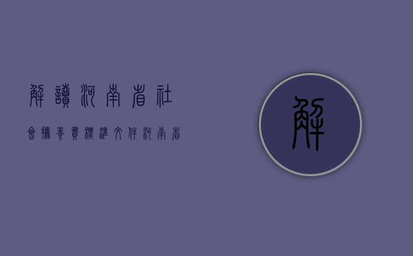 解读河南省社会抚养费标准文件（河南省社会抚养费征收标准）