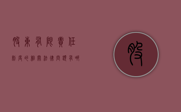 股东有限责任制度的相关法律问题有哪些（1、如何理解公司股东责任的有限性?）