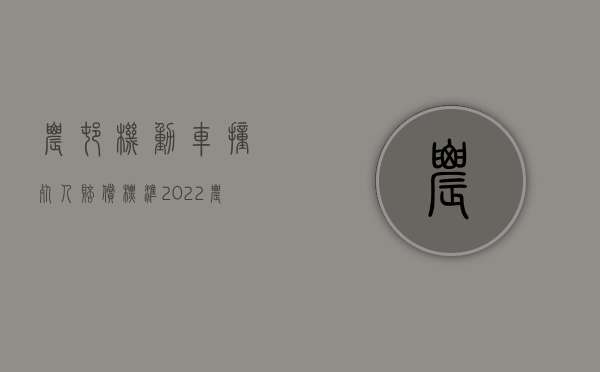 农村机动车撞死人赔偿标准（2022农村出车祸撞死人全责怎么赔偿）