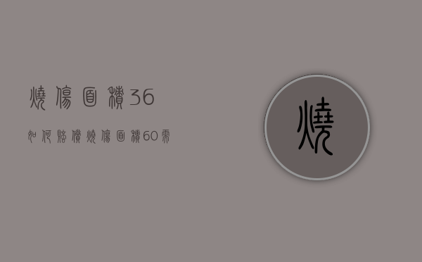 烧伤面积36%,如何赔偿（烧伤面积60%需要多少费用）