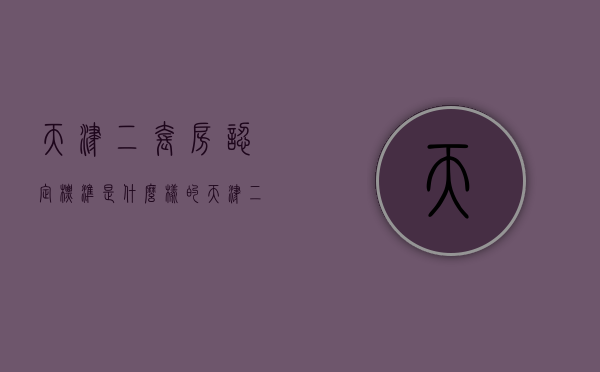 天津二套房认定标准是什么样的（天津二套房认定标准是什么时候出的）