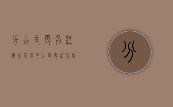 分公司更名流程怎么写（分公司更名流程及手续）