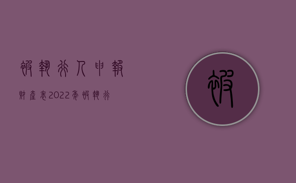 被执行人申报财产表（2022年被执行人财产申请表如何填写）