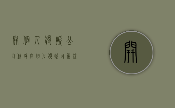 开个人独资公司条件（开个人独资企业流程）