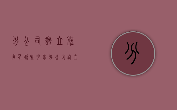 分公司设立程序有哪些要求（分公司设立程序）