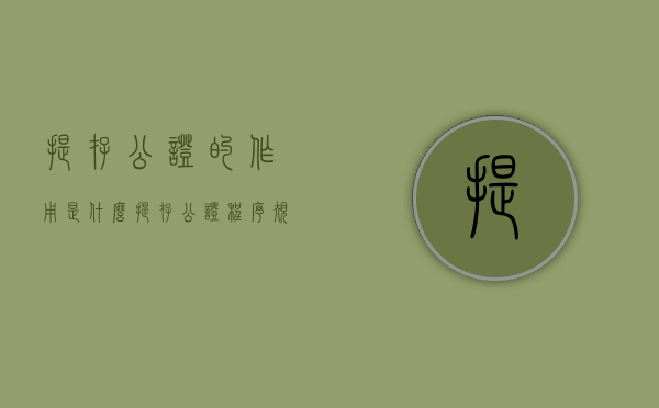 提存公证的作用是什么（提存公证程序规则）