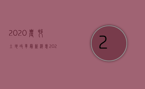 2020农村土地改革最新消息（2022年农村土地政策都有哪些新规定）