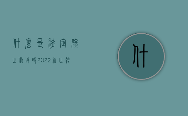 什么是法定终止条件时?（2022终止执行的法律规定有哪些）