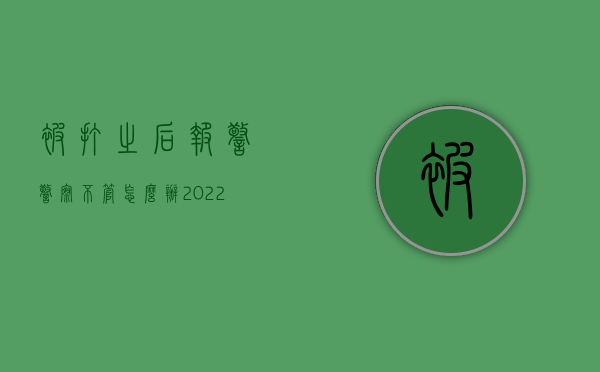 被打之后报警警察不管怎么办（2022年被人打了报警后警察不抓人怎么办）