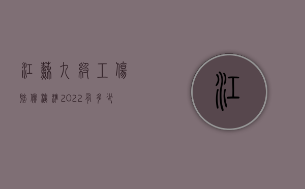 江苏九级工伤赔偿标准2022有多少钱（江苏工伤九级伤残赔偿标准2020）