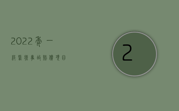 2022年一级医疗事故赔偿项目