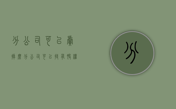 分公司可以卖掉么（分公司可以持有股权吗?）