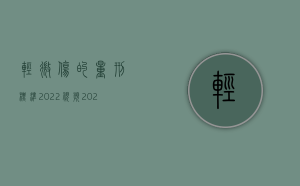 轻微伤的量刑标准2022视频（2022用刀重伤二级量刑标准是什么）