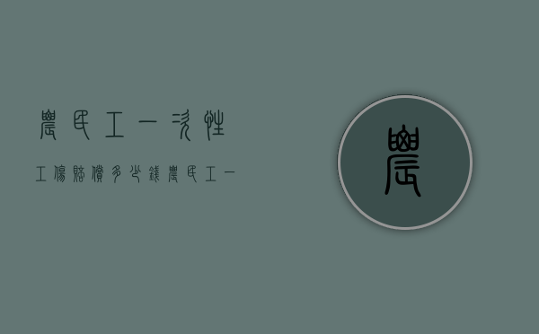 农民工一次性工伤赔偿多少钱？（农民工一次性工伤赔偿多少钱合适）