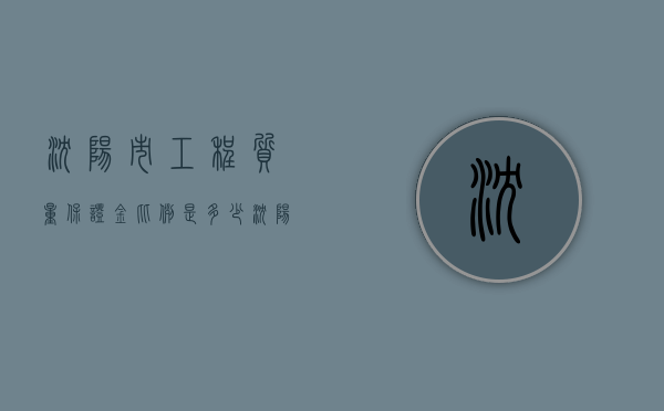 沈阳市工程质量保证金比例是多少？（沈阳市建筑工程质量检测中心电话）