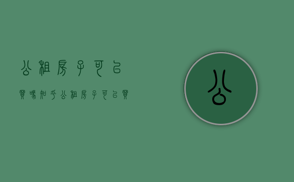 公租房子可以买吗知乎（公租房子可以买吗）