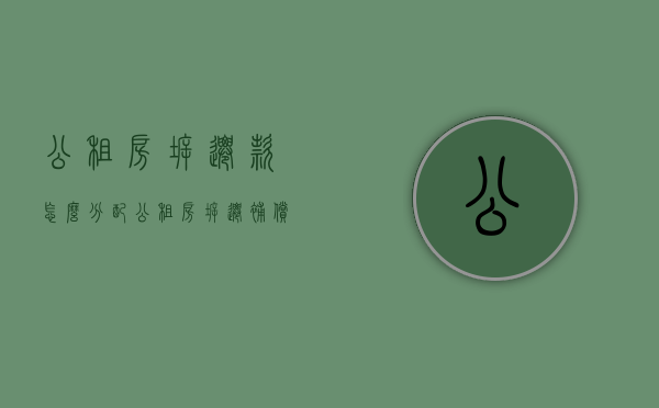 公租房拆迁款怎么分配（公租房拆迁补偿安置规定）