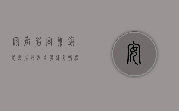 安徽省宫集镇（安徽省城镇集体企业股份合作制试行办法）