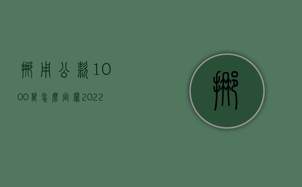 挪用公款1000万怎么定罪（2022挪用公款1万量刑有什么标准）