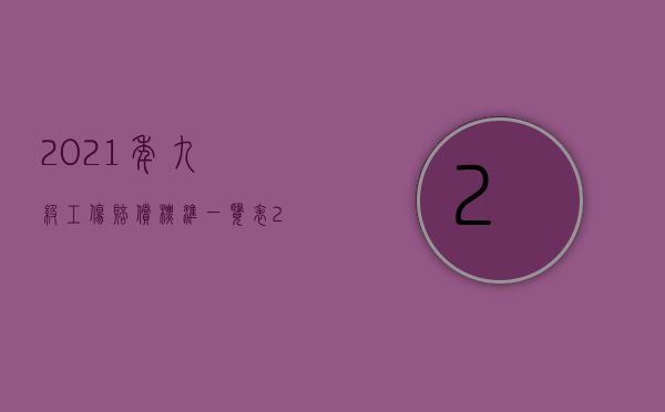 2021年九级工伤赔偿标准一览表（2022年9级工伤赔偿标准是多少）