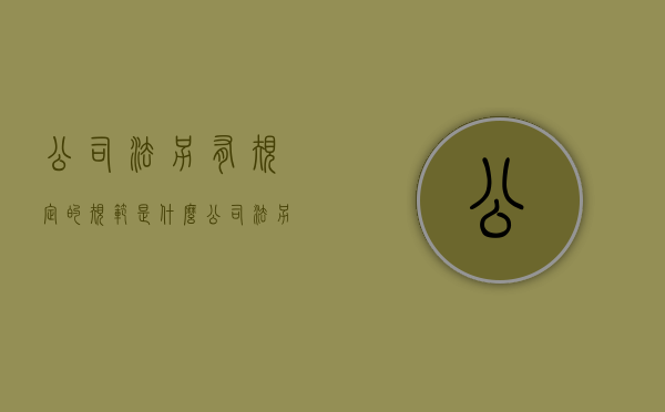 公司法另有规定的规范是什么（公司法另有规定的规范性法规）