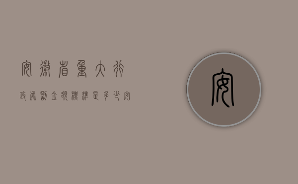 安徽省重大行政处罚金额标准是多少（安徽省行政处罚金额标准是什么？）